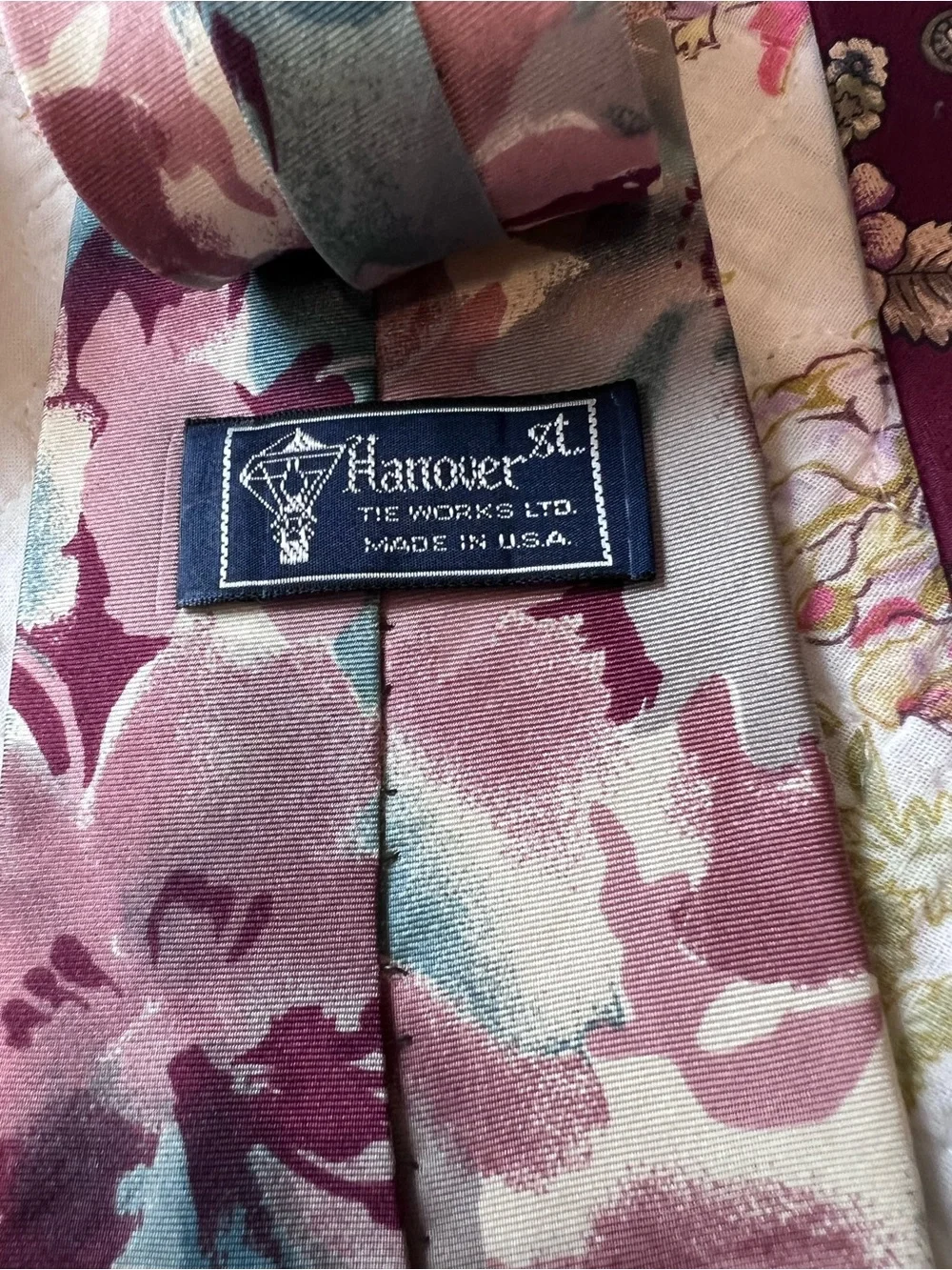 Vintage Silk Tie Lot 3pc Bill Blass Zylos Hanover St Floral Paisley Bundle